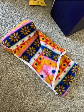 Wild Works 1998 Vintage 18 Inch Doll Fleece Sleeping Bag Rainbow Floral